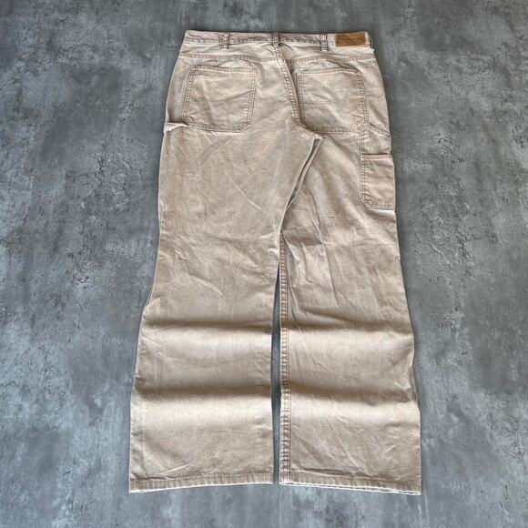 Vintage Y2K Carhartt Style Light Brown Baggy Wide Leg Carpenter Pants - Picture 1 of 5